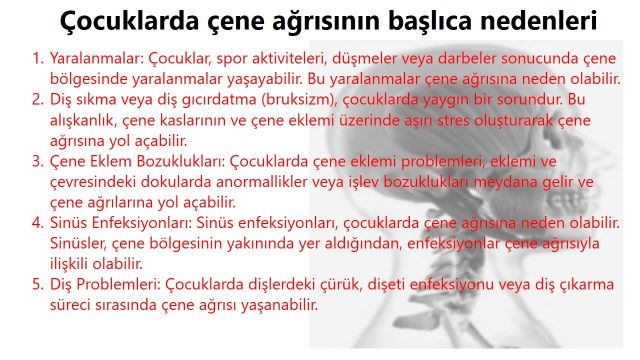 çocuklarda çene ağrıları