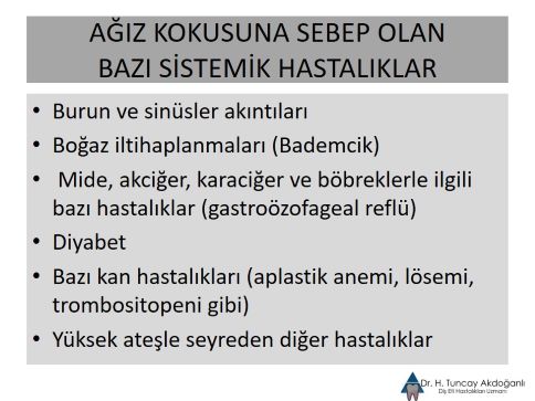 ağız kokusu oluşturan hastalıklar