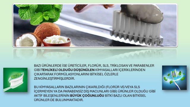 bitki içerikli diş macunları