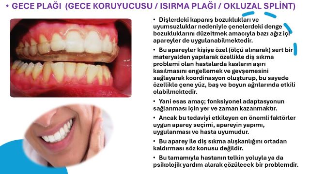 Çene eklemi ağrısı yaşayan kadın hasta, elini çenesine tutuyor