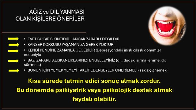 ağız ve dil yanması olan kişilere öneriler görseli